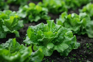 Green lettuce in the garden – Ai generative