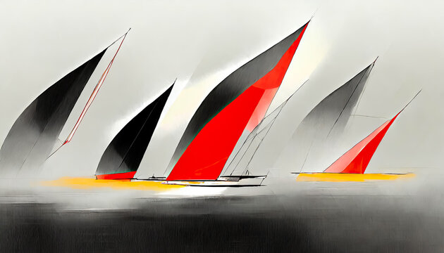 sailing boats in action abstract_01