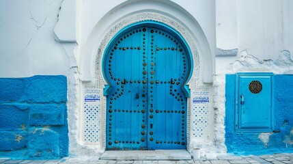 Sidi Bou Said. Tunisia. Houses and streets of the magical blue and white city. ancient oriental...