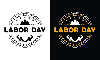 Happy Labor day vector illustrator logo template 