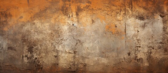 A close up shot of a rusty brown wall with a blurred background, showcasing intricate tints and shades on a rectangular hardwood panel flooring, creating a dark and artistic pattern - obrazy, fototapety, plakaty