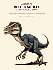 National Velociraptor Awareness Day background.