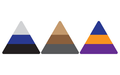 Blank vector three tier pyramid chart concepts