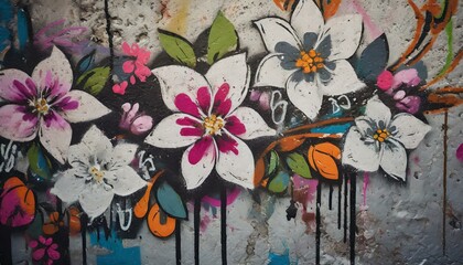  Flower graffiti on wall