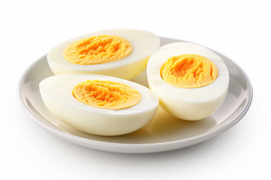 boiled eggs, Organic Hard Boiled, Eggs Ready Eat, sliced egg, food photo, white background