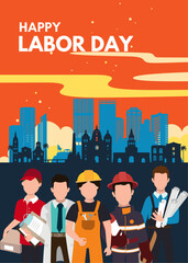 International Labor Day 1st May, A Group of People in different Construction workers, Labor day, World Labor SVG Templates, Social Media Post