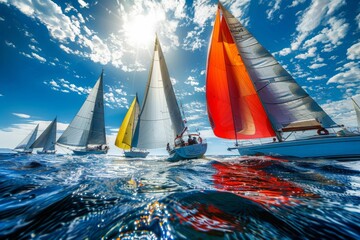 Sailing Competition: Dynamic Regatta Race on Sunny Day
