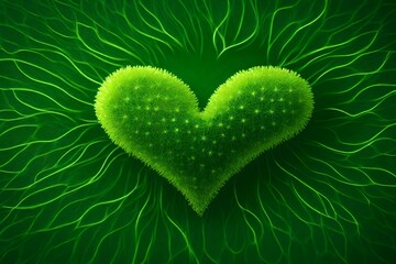 Green heart shaped leaf wallpaper design.