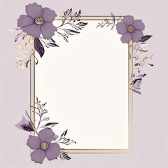 White blank card, frame with space for your own content around the decoration of pink flowers. Flowering flowers, a symbol of spring, new life.
