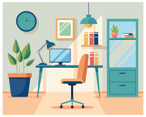 Home office workplace vector vector design illustration