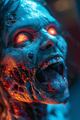 Evil rotting zombie, close-up