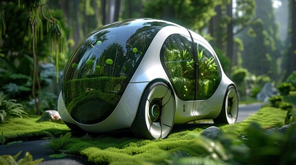 Eco-friendly cars in smart cities. Green transportation, sustainable commuting.