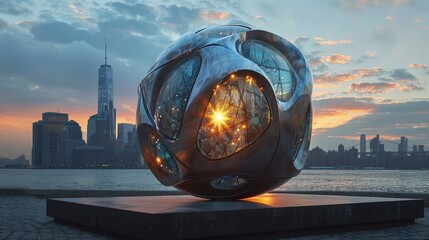 Solar-powered air purifying urban sculptures