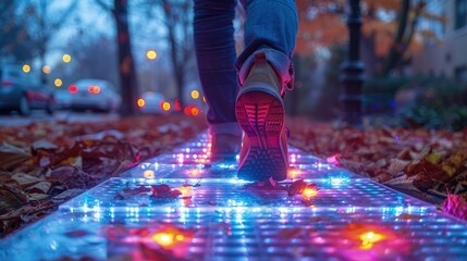 Kinetic energy sidewalks converting steps into electricity