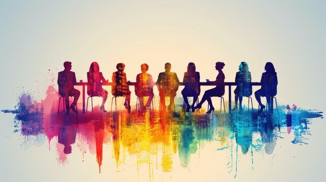 A leadership meeting with equal representation of genders