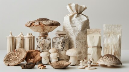 Eco-friendly packaging solutions using mushroom mycelium - obrazy, fototapety, plakaty