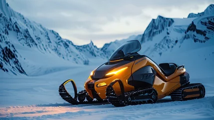 Fotobehang Electric snowmobiles for eco-tourism in polar regions © Gefo