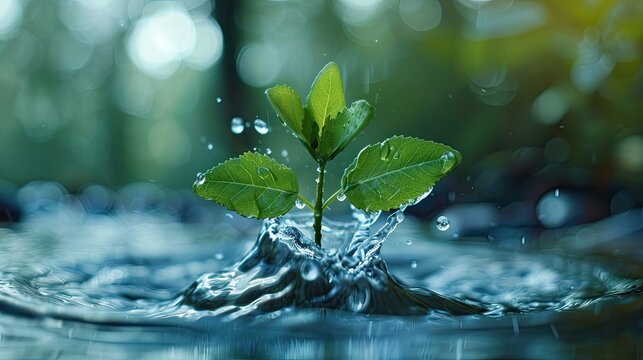 Digital clean water initiatives. Water purification, sustainable solutions.