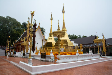 Wat Phra That Doi Tung on the mountain in Chiang Rai province, north of Thailand.