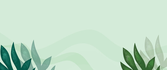 Leaf illustration background, spring green,wallpaper,banner