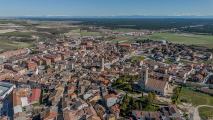 Fototapeta na wymiar Panoramic aerial view of Cuellar, Segovia, Spain
