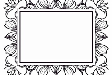 Blank lilac page with very simple single flower mandala outline design border