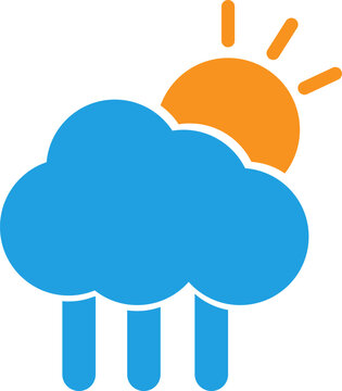Blue cloud rain drops atmosphere cartoon image Vector Image