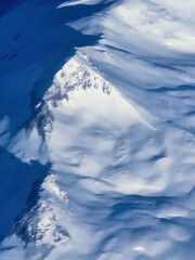 Abstract of snow covered mountains