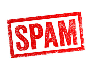 SPAM - unsolicited or unwanted electronic messages, typically sent in bulk, usually via email or other digital communication channels, text concept spam - obrazy, fototapety, plakaty