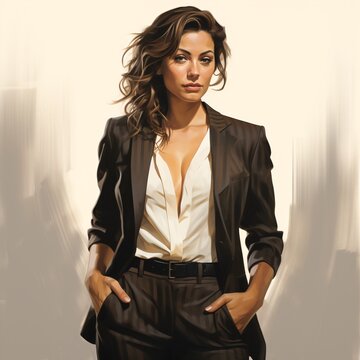 a woman in a suit