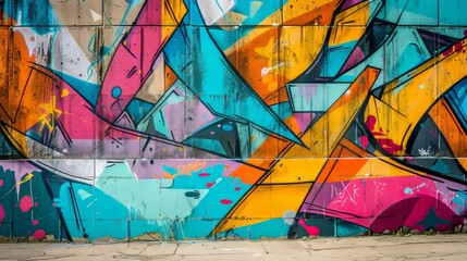 colorful graffiti on wall background