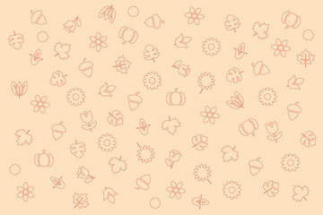 Background with flowers leaves cereals illustration