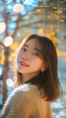 Fototapeta premium 가을 속 소녀
