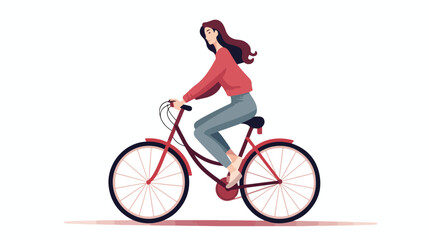 Beautiful women in bike avatar character vector illustration