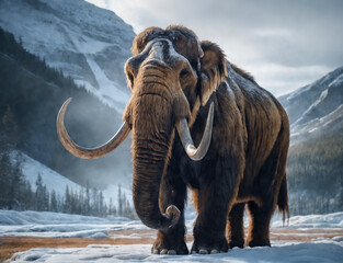 Prehistoric mammoth, an extinct giant of the ice age - 762506513