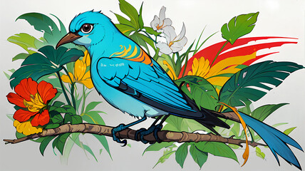Abstract Bird Art Background