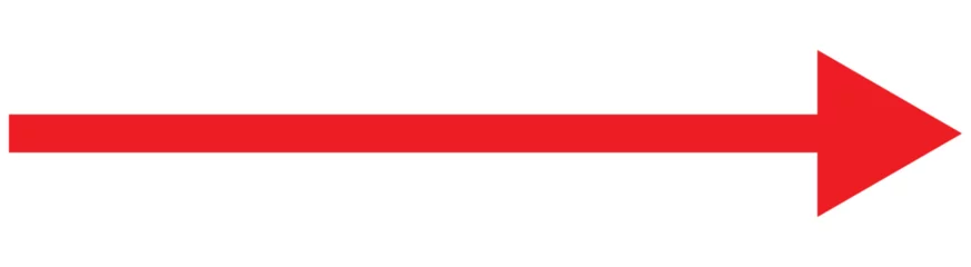 Deurstickers Long arrow vector icon. Red horizontal double arrow. Vector design © Color CF ID: #35219