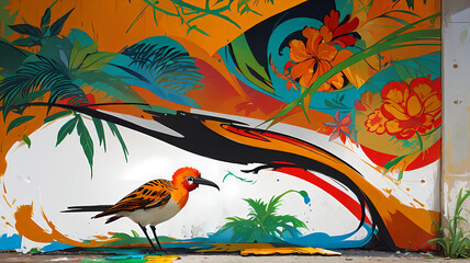 Abstract Bird Art Background