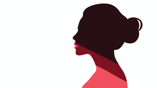 Women silhouette head isolated. Modern feminist vector