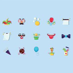 Fototapeta premium set of april fools day element