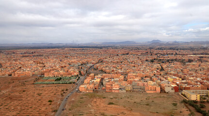 Aerial view of Marrakech, Morocco.