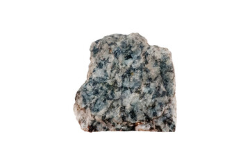 Anorthite rock mineral specimen isolated on white background. a rare compositional variety of plagioclase.