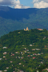 View of Batumi and hazy mountains from distance 