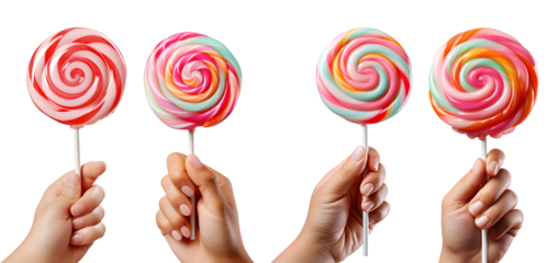 child little hand holding lollipop