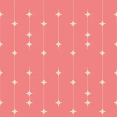 Mid Century Retro stars on peach pink background pattern. For home décor, textile and wallpaper. Seamless vector repeating tile. © Moab Republic