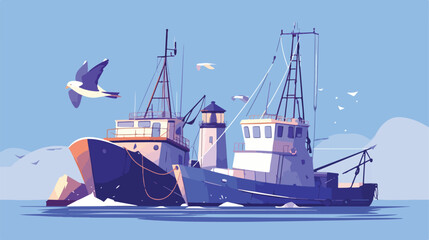 Free digital drawing from two trawler