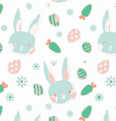 Easter seamless vector pattern background. watercolor effect