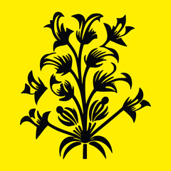 yellow flower isolated on black