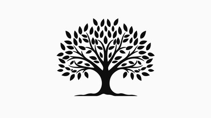 Illustration vector and logo tree solid style. icon