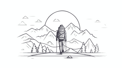 Journey Hiker icon. Element of people in travel
